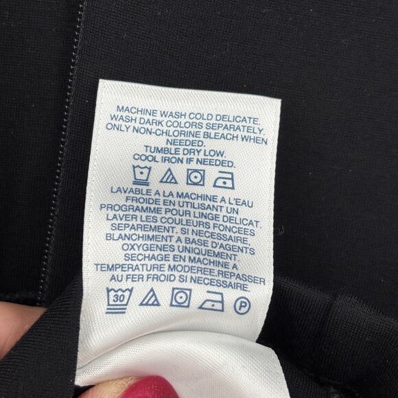 Lands' End Sheath Dress Womens Size 18 Black Ponte Knit Stretch Pockets Back Zip - Picture 10 of 10